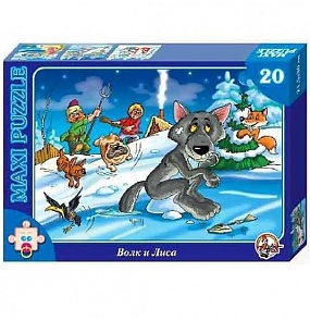 Пазл макси «Волк и лиса», 20 элементов (Десятое королевство,	00243ДК)